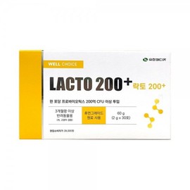 Lacto200+ Lactobacillus Gut Health 60g (2g x 30 packs), 2g, 1 piece / 락토200+ 유산균 장건강 60g(2g x 30포), 2g, 1개