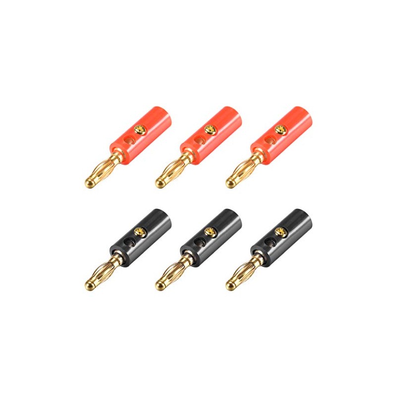sourcing map 6 Pieces 4 mm Banana Plug Speaker Cable