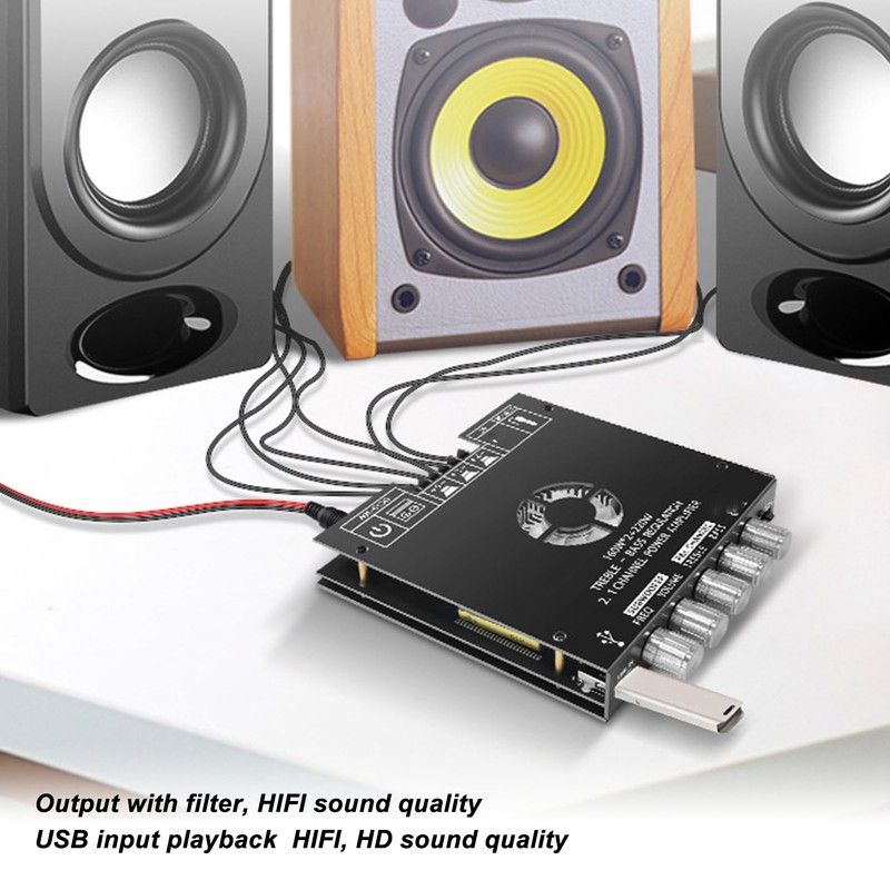 Bluetooth Amplifier Board 2.1 Channel Subwoofer HiFi Wireless Sound Power