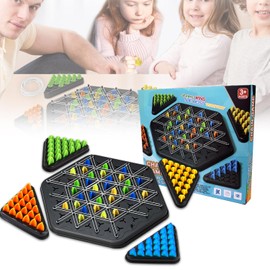 Fosoloni Triggle Game, Triangle Chess, Triggle Game Rubber Band, Strategy Board Game for Families, Boys, Girls, Adults, Family Board Game, Strategy Toy, Travel Games
