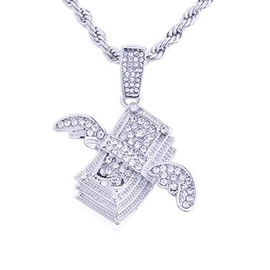 metaltree98 Hip Hop New Bling Iced Money with Wing Pendant HC 1327 S