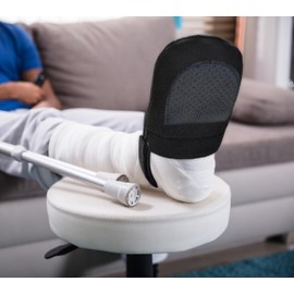 1 Pack Protective Foot Cast Socks Toe Covers Soft Warm Cast Toe Protector Cast Toe Covers for Men and Women, Adjustable Cast Socks Over Cast, Great Cast Socks for Foot（Black
