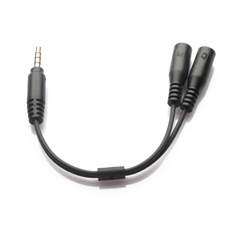 DOITOOL Headset Adapter Splitter for Headphone and Microphone Plugs Position