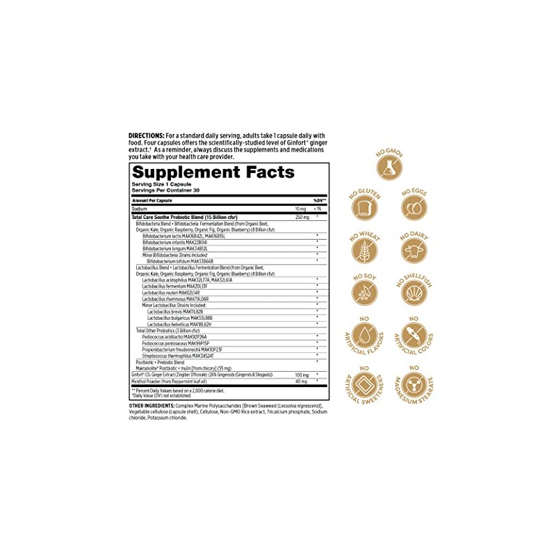 Probulin Total Care Soothe Probiotic, Supplement for Digestive Support, 30