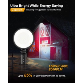 toberich LED Barn Light 2 Packs, 150W 20000LM Yard Area Lights Dusk to Dawn Outdoor Lighting with Photocell 6500K Adjustable Angle Daylight IP66 Waterproof Street Lights for Farmhouse/Garage