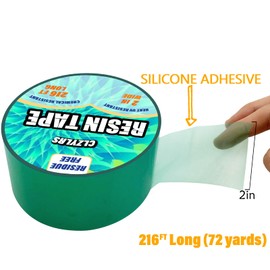 CLZYLRS Resin Tape for Epoxy Resin Molding Thermal Adhesive Tape -Silicone Adhesive Tape - Craft Tape for Making River Tables Hollow Frame Bezels Epoxy Craft Pendant (2 inch Wide 216 Ft Long)