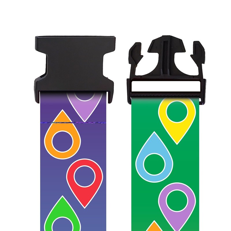Luggage Strap Suitcase Belt Travel Bag Accessories (Lively Locations-2pack)