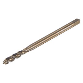 sourcing map Spiral Flute Thread Tap M6 x 1, Metric Cobalt HSS (High Speed Steel) Titanium Plated Machine Threading Tap H2 Tolerance Grade