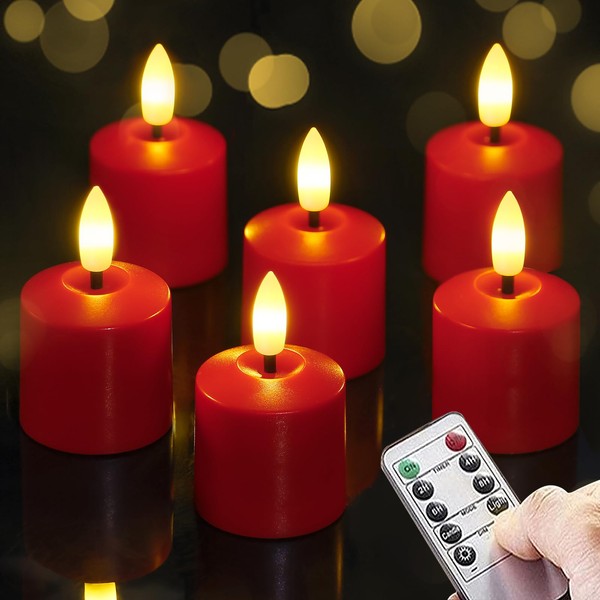 Mavandes Small Flickering Tea Light Flameless Candles with Battery and