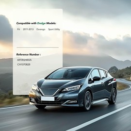 YHTAUTO Front Side Bumper Absorber Compatible with Dodge Durango 2011 2012 2013 Sport Utility, Black Bumper Face Bar Impact Energy Absorber