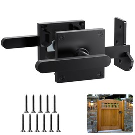 Aglehome Double Side Gate Latch, Heavy Duty Gate Latch for Wooden Fence, Black Fence Gate Latch with Handles, Heavy Duty Gate Latch for Wooden Gates, Pool Gate, Backyard, Garden