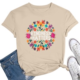 Teacher Shirts for Women Be Kind Shirt Kindness Shirts Mental Health Tshirt Boho Floral Graphic Tee Inspirational Tops