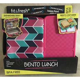 Fit & Fresh Bento Lunch Set, Navy Arrow