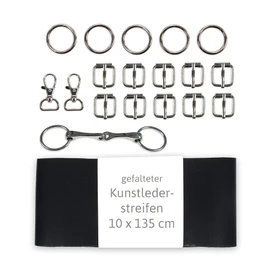 Hobby Horse Bridle Craft: Material Set with Faux Leather in Black (Instructions Sold Separately)