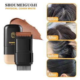Peine Cabello Tinte, Barros Para Teñir el Pelo, Tinte de 2 en 1 en Barra, Pelo con Peine Seguro y Cómodo, Cubre Canas, Cepillo para Retoques de Cabell