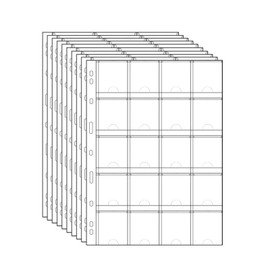 Coin Album Refill Coin Storage Album A4 Size 10 Pcs 20 Pockets Collection Holder Stamp Album Mini Photo Pin Badge for Collecting and Storing (Coin Mat)