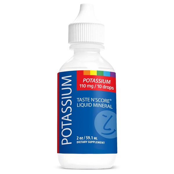 Taste N' Score Potassium Liquid Ionic Mineral Supplement; 100% Pure; 110 mg; 72 Servings