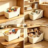 Extra Large Cream Rolling Under Sink Storage Bin with Wheels
