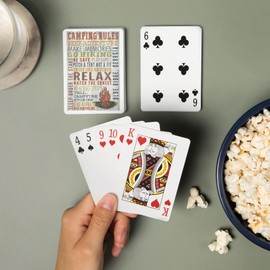 Lantern Press Blue Ridge, Georgia, Camping Rules, Rustic Typography (52 Playing Cards, Poker Size Card Deck with Jokers)