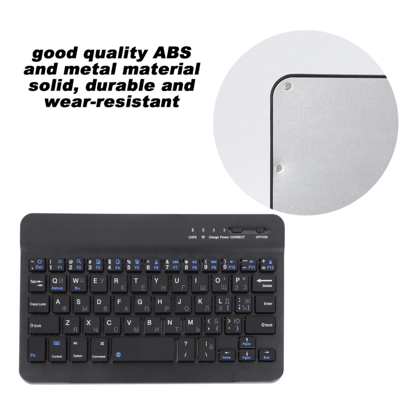 7 Inch Rechargeable Ultra Thin Russian Wireless Bluetooth Keyboard for