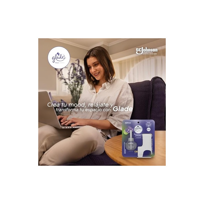 Glade Aromatizante para Hogar Mood Collection, Aroma Relaxing Lavender, Aromatizante