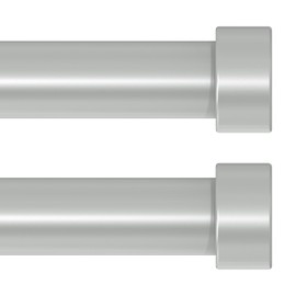 VOIIY 2 Pack Curtain Rods for Windows 48 to 84 Inch(4-7 Feet),Silver 1'' Diameter Drapery Rods with End Cap Style Design,Modern Adjustable Heavy Duty Curtain Rod,Size:36''-88''