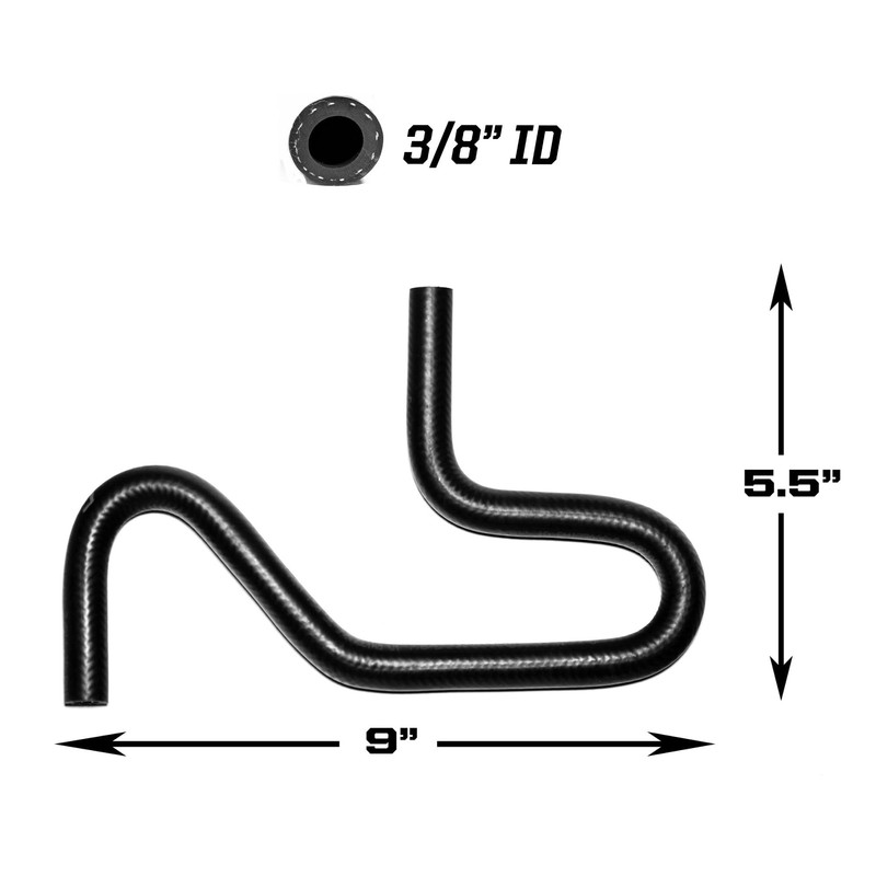 Sidewinder™ 3/8" Molded Curved Fuel Line Rubber Hose Elbow Universal