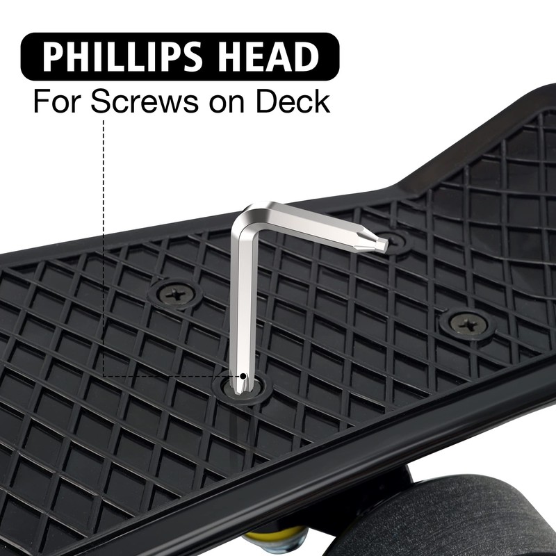 Zeato All-in-One Skate Tools Multi-Function Portable Skateboard T Tool Accessory