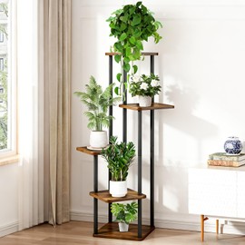 KVOZNE Soporte para Plantas para Interiores y Exteriores, Soporte para Plantas de 5 Niveles para Interiores y Exteriores, Soporte para Múltiples Plantas, 5 Soportes para Macetas Unicos, Estante para Macetas 106x60x60CM