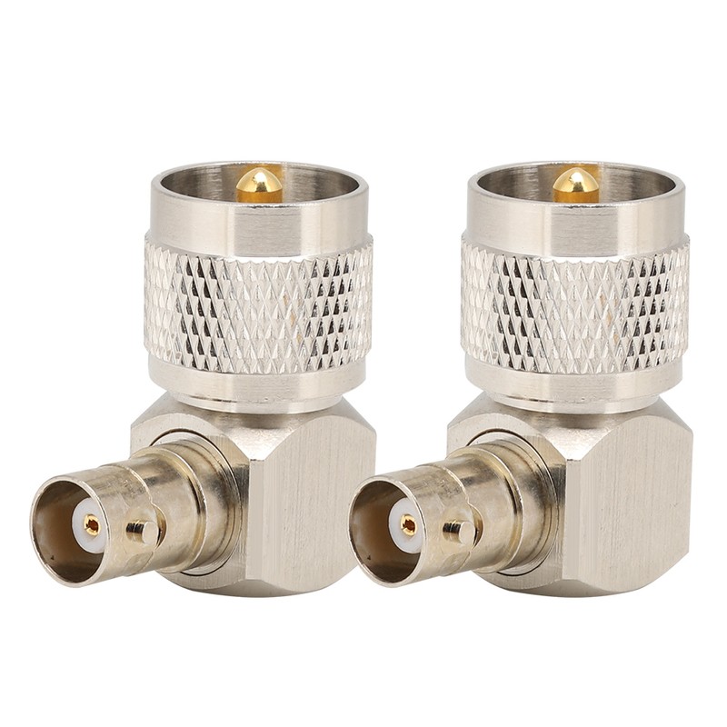 2PCS UHF Male PL-259 to BNC Female Adapter 90 Degree
