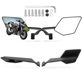 Motorcycle Rear View Mirrors, Stealth Wind Wing Side Mirrors Compatible with 2025 Kawasaki Z400 Z650 Z900 Z1000 Duke 125 200 250 390 690 790 1290 MT03 MT07 MT09 MT10 etc (Large Mirror(Normal))