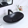 Davivy 24.5'' X 13.8'' Large Matte Black Oval Vessel Sink