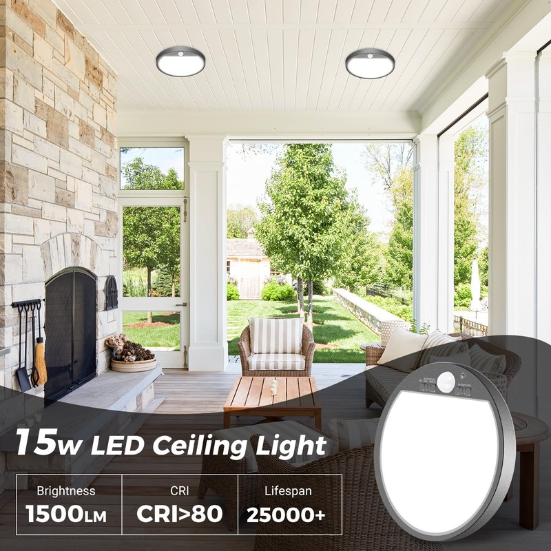 slochi Pack of 2 LED Ceiling Light with Motion Sensor