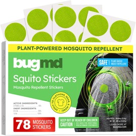 BugMD Squito Stickers Mosquito Repellent Patch Stickers for Adults (78 Patches), Safe & Effective Insect Repellent Patches for Toddlers, Kids, Camping, Beach & Outdoor Essentials
