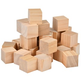 FOCCTS 200 Pieces 1 x 1 cm Wooden Cubes, Unfinished Wooden Blocks for Wood Crafts, Wooden Square Blocks, Ideal for Baby Showers, Puzzles, Crafts and DIY Projects