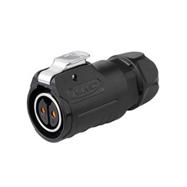 CNLINKO LP20 Reverse Mount 2-Pin Waterproof Circular Electrical Connector, IP68 Female Plug Male Socket for Automotive Machinery and Outdoor Use Quick Connect Aviation Connector (Plastic Plug)