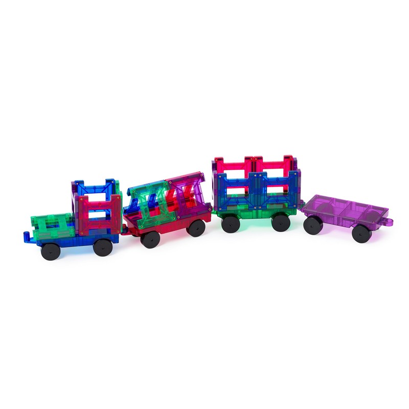 Playmags Magnetic Tiles Train Car Set for Kids - 55pcs