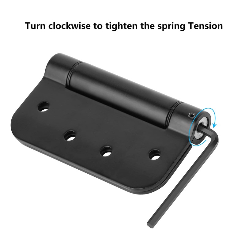 Hommyzone Adjustable Spring Door Hinge 4”X 4”, Stainless Steel Self-Closing