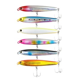 Orurdo Fishing Tackle QB100191a01n0 3.7 inches (94 mm) 0.9 oz (27 g) Heavy Sinking Pencil, 6 Colors Set (A Set)