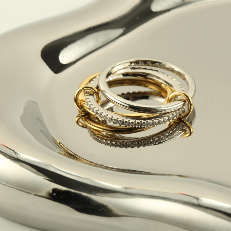 HOLINSE HOLINSE Stackable Rings for Women, Multicolored Connected Ring Set,