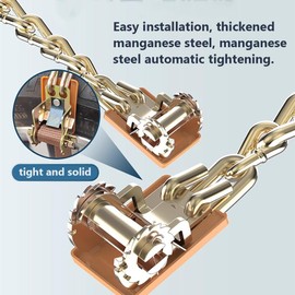 10 Piece Set Tire Chains,Snow Chains For Car SUV Pickup Trucks(175-275mm),Adjustable Universal Emergency Anti-Skid Thickening Snow Cables,Quick Easy Installation Tire Traction Chain