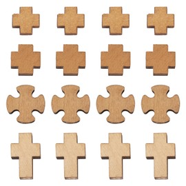 PandaHall 80pcs Crucifix Cross Wooden Beads Religious Cross Wood Loose Spacer Beads for DIY Rosary Prayer Crafts Bracelet Necklace Jewelry Making