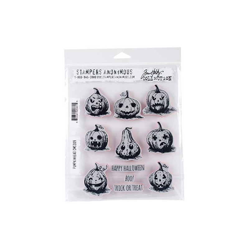 Stampers Anonymous CMS309 Pumpkinhead Cling Rubber Stamp Set, Synthetic Material,