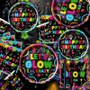 223 Pack Glow Neon Party Supplies Glow Party Tableware Set