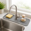 Silicone Faucet Splash Guard for Sink - Self-Draining Countertop Mat