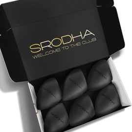 SRODHA Beauty Make Up Sponges Set | 6 Piece Pack | Liquid Makeup Blender Sponge Sets | For Blending Face Complexion Foundation Concealer Cream Products Powder (Tapered Black)