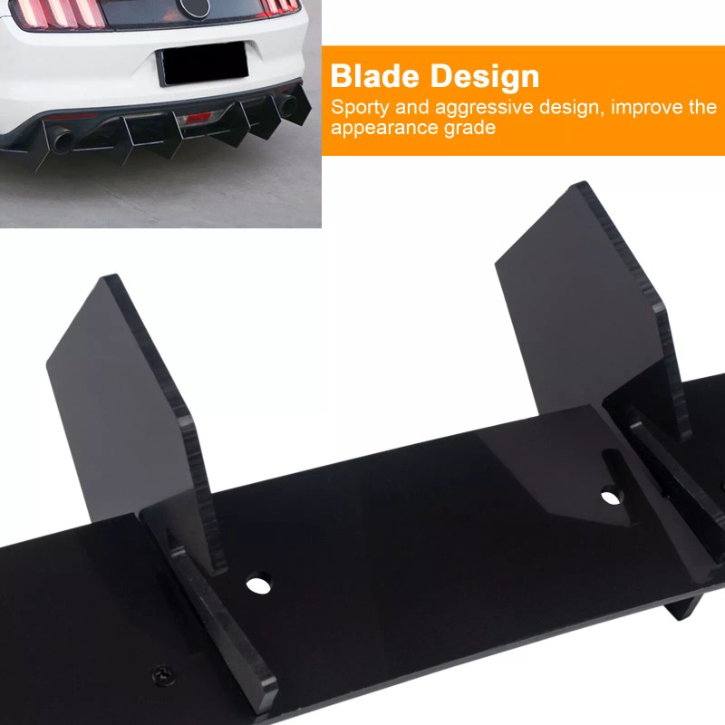 Joyoto For Ford Mustang 2018-2021 Glossy Black Rear Diffuser +