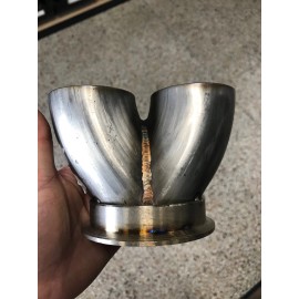 ZZPerformance Stainless 304 2-1 3" to 2.5" header merge collector w/ 3" V band flange Exhaust