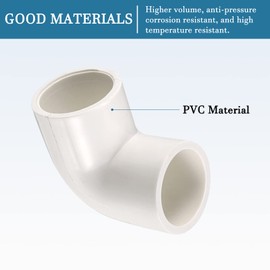 QUARKZMAN 20 mm Slip PVC Pipe Connector x 10 Pieces 90 Degree Elbow Coupling Pipe Fittings for Buildings Irrigation Installation White