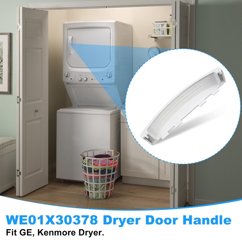 Replacement GE GUD27ESSMWW WE01X30378 Dryer Door Handle GE Kenmore Dryer